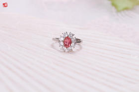 [ 初见 ]  粉碧玺银镶戒指 | 甜蜜樱花粉，温柔缱绻，火彩耀眼