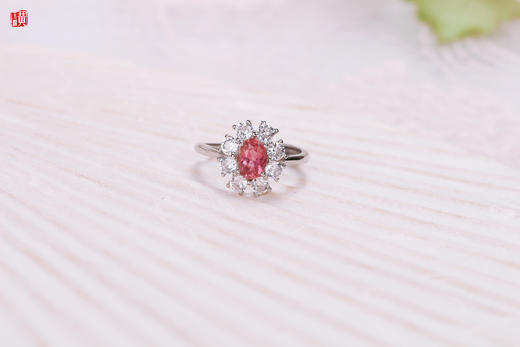 [ 初见 ]  粉碧玺银镶戒指 | 甜蜜樱花粉，温柔缱绻，火彩耀眼 商品图0
