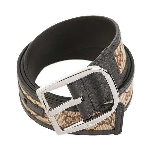 Gucci 古驰男士老花针扣 4cm宽 真皮+拼皮腰带 10329 商品图7