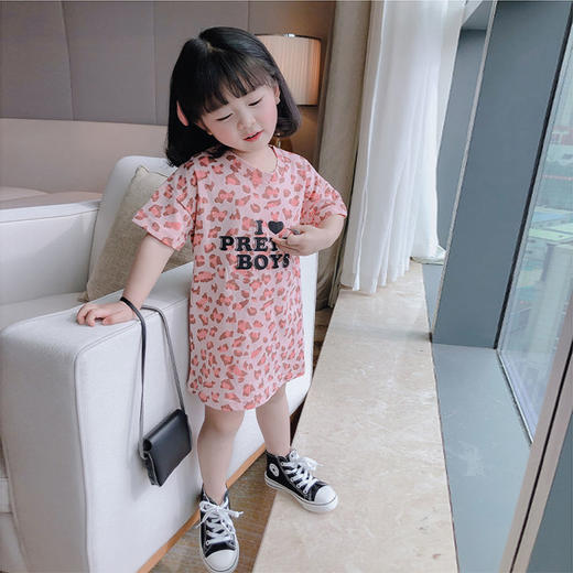 黛唯梵女童夏装连衣裙2022新款洋气纯棉小女孩裙子儿童睡衣短袖宝宝睡裙 商品图3