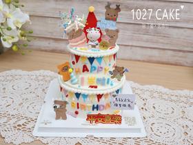1027CAKE | 双层 周岁蛋糕 缤纷 牛牛