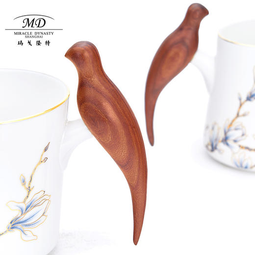 【6F】玛戈隆特 进博盛宴黄金珐琅彩幸福小鸟对杯 木把手家用茶杯水杯咖啡杯骨瓷杯情侣对杯礼盒包装 商品图1