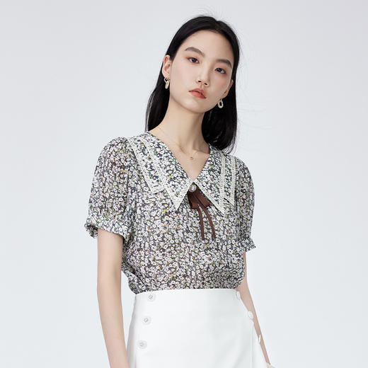 水云间22年夏上班系列清新碎花梭织上衣12220520 商品图2