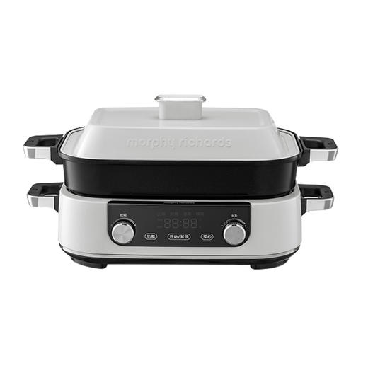 英国摩飞二代多功能料理锅火锅烤肉涮一体家用蒸煮炒煎电烤锅网红锅（白色）MR9099 商品图0