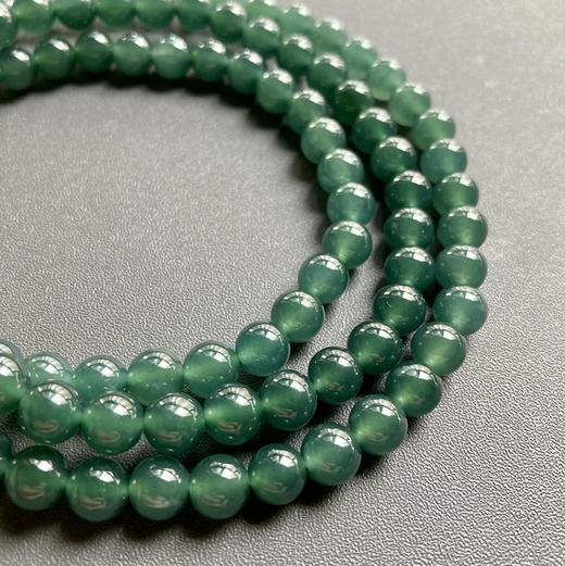 高冰种湖水绿翡翠珠串108珠 商品图0