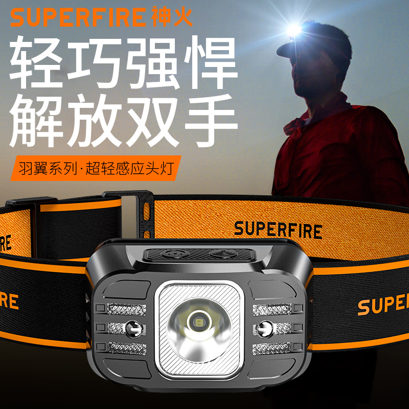 SUPERFIRE神火新品HL75头灯强光远射聚光小型便携长续航超亮钓鱼灯