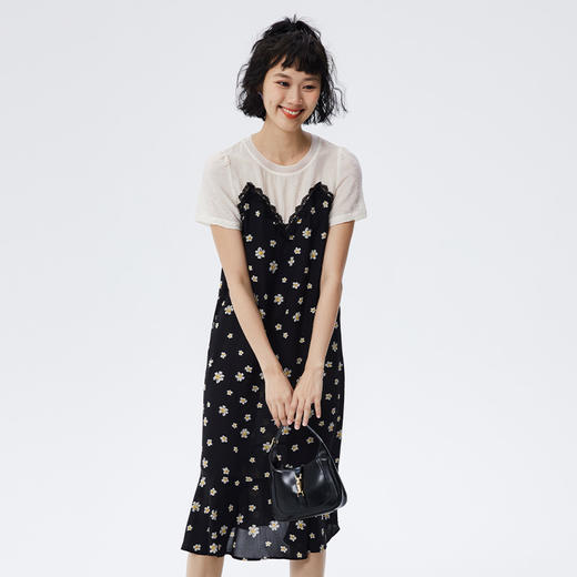 水云间22年夏日常周末气质拼接碎花连衣裙12220798 商品图2