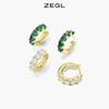 ZEGL祖母绿C型耳环女小众设计感高级耳钉2022年新款潮耳扣耳饰品 商品缩略图2