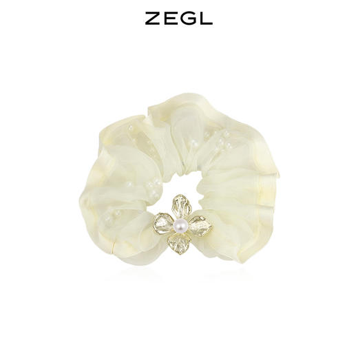 ZEGL花朵人造珍珠大肠发圈女头绳后脑勺高级感简约气质头饰发饰品 商品图0