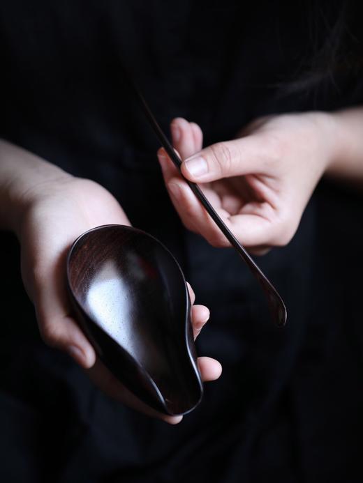 【青山特惠】老料 大红酸枝 荷合 茶则一套  s5 商品图0