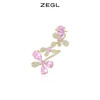 ZEGL粉色花朵耳环女耳骨夹耳钉一体小众设计感925银针夏季耳饰品 商品缩略图0