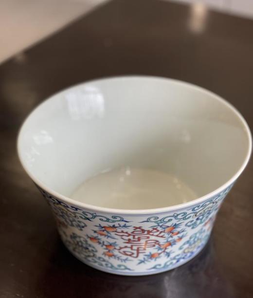涂杏花：青花斗彩如意寿字纹马蹄水洗 商品图0