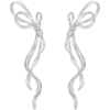 ZEGL蝴蝶结波浪长款耳环女轻奢小众设计感耳钉925银针夏季耳饰品 商品缩略图2
