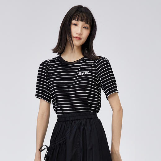 水云间22年夏户外周末条纹休闲T恤12220242 商品图3