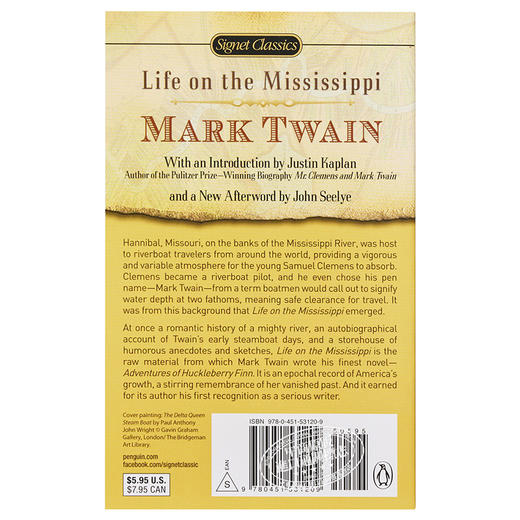 【中商原版】密西西比河上的生活 英文原版 经典文学 Life on the Mississippi (Signet Classics) Mark Twain 商品图1
