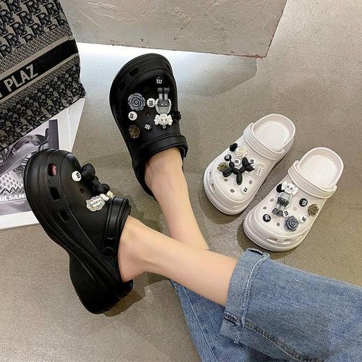 洞洞鞋女夏季外穿厚底时尚气球狗卡通公仔熊松糕增高防滑沙滩凉鞋七夕情人节 商品图8