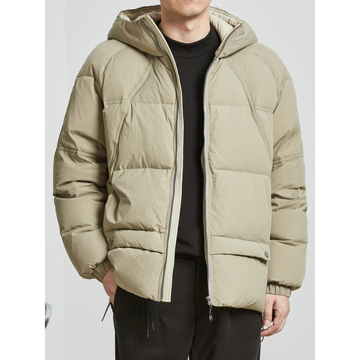 墨麦客男装2021冬季新款纯色连帽短款羽绒服男士保暖外套男88026 商品图0
