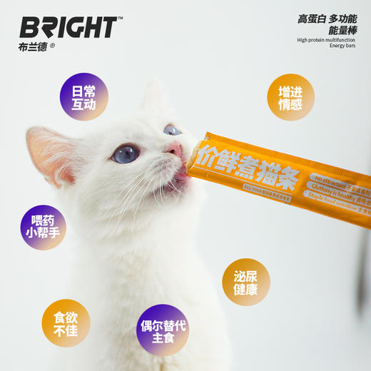 BRIGHT布兰德软罐头全价功能主食猫条增肥发腮宠物猫12g*7猫咪 商品图1