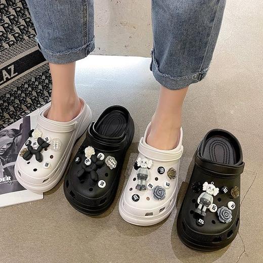 洞洞鞋女夏季外穿厚底时尚气球狗卡通公仔熊松糕增高防滑沙滩凉鞋七夕情人节 商品图6