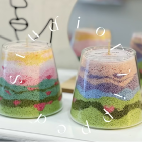 沙画蜡烛DIY图库