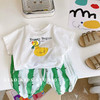黛唯梵儿童套装2022夏新款男女童装短t恤休闲上衣宝宝长裤防蚊裤两件套 商品缩略图4