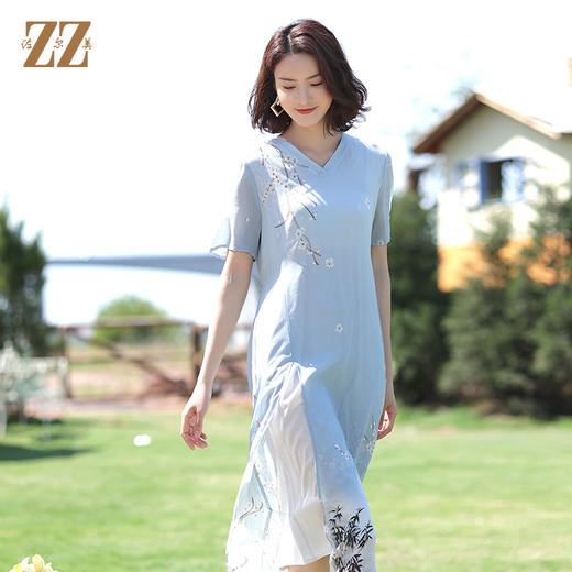 佐尔美夏季新款 桑蚕丝真丝乔其连衣裙女E12LS83 商品图1