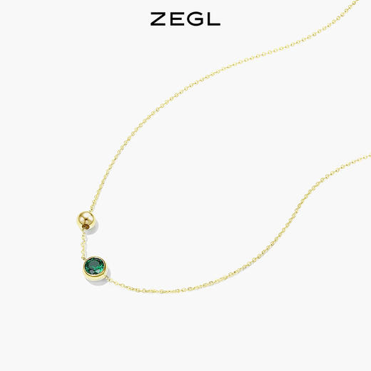 ZEGL925纯银祖母绿圆珠项链女高级感轻奢小众2022年新款潮锁骨链 商品图1