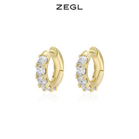 ZEGL祖母绿C型耳环女小众设计感高级耳钉2022年新款潮耳扣耳饰品