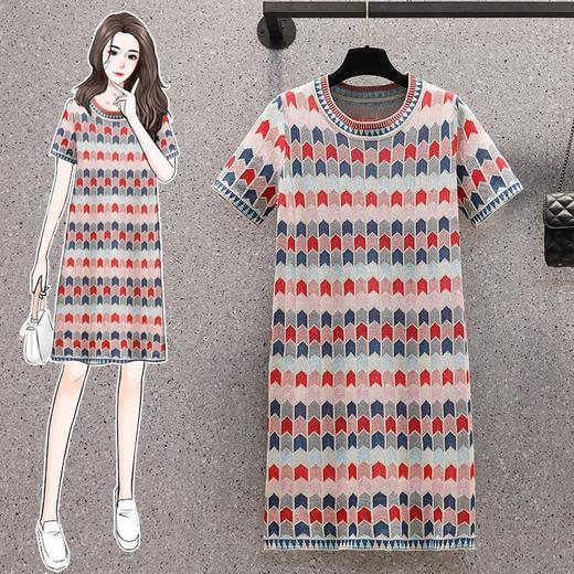 黛唯梵大码女装夏季新款胖妹妹气质甜美法式宽松显瘦遮肚时髦连衣裙 商品图0