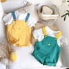 黛唯梵儿童背带裤套装男女童2022夏季洋气宝宝彩色婴儿背带短裤两件套潮 商品缩略图0
