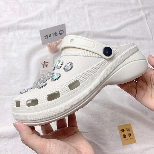 洞洞鞋女夏季外穿厚底时尚气球狗卡通公仔熊松糕增高防滑沙滩凉鞋七夕情人节 商品图2