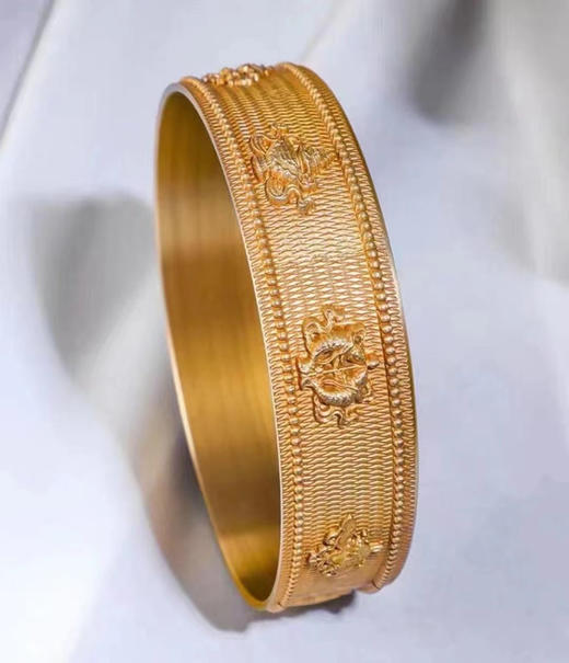 新款学院升级纯铜加厚八吉祥曼扎盘带托盘曼茶盘修盘10cm佛堂摆件 商品图5