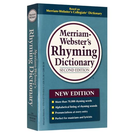 韦氏韵律字典 英文原版 Merriam Webster's Rhyming Dictionary 英文版韦氏英英词典 韵律与押韵词 进口工具书正版 商品图1