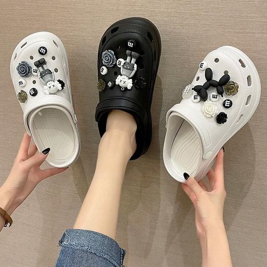 洞洞鞋女夏季外穿厚底时尚气球狗卡通公仔熊松糕增高防滑沙滩凉鞋七夕情人节 商品图9