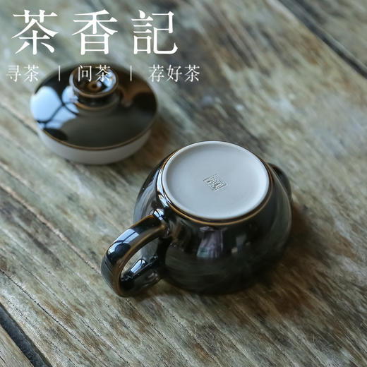 茶香记 禹州神垕钧窑宋德小壶120ml陶瓷泡茶壶曜石釉茶具素雅好用 商品图3