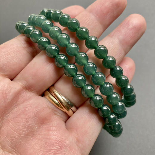 高冰种湖水绿翡翠珠串108珠 商品图5