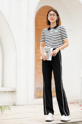 女条纹假袋短TG07181