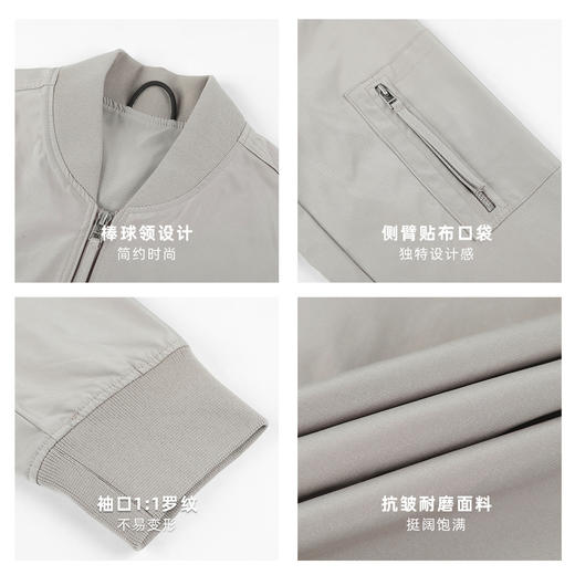 2021秋季新款棒球领飞行员夹克外套男士青年帅气上衣休闲棒球服潮8589 商品图3