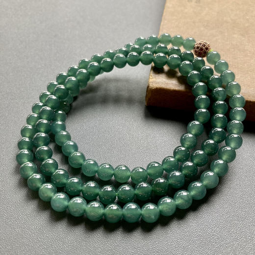 高冰种湖水绿翡翠珠串108珠 商品图2