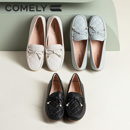 康莉软羊皮平底豆豆鞋一脚蹬KJH16322 商品图2