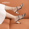 westory女鞋2021夏季新款蛇皮高跟凉鞋公主鞋拖鞋外穿W21BJ60771 商品缩略图0