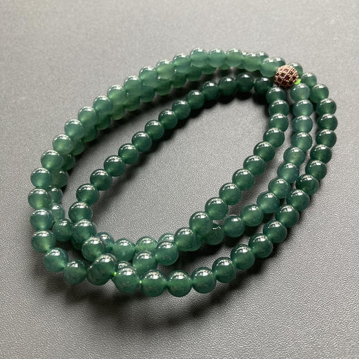 高冰种湖水绿翡翠珠串108珠 商品图8