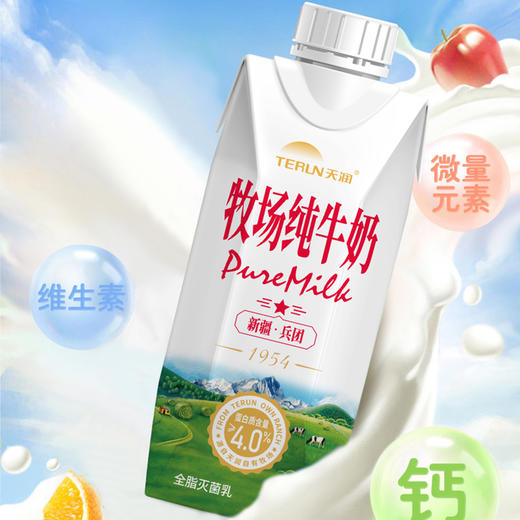 蛋白质高达4.0，新疆天润兵团牧场纯牛奶 250ml*10瓶 商品图3