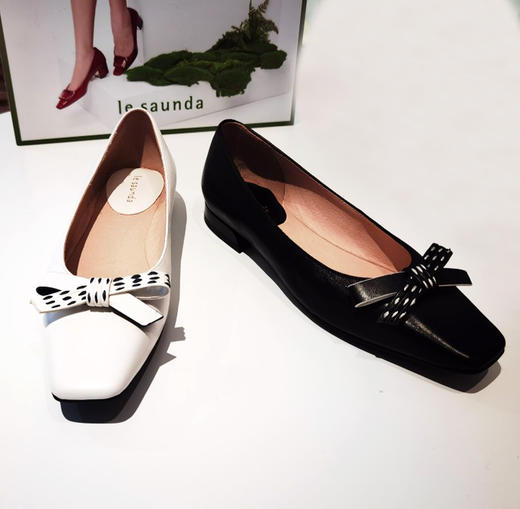 莱尔斯丹平跟蝴蝶结方头浅口单鞋女2M17104 商品图2