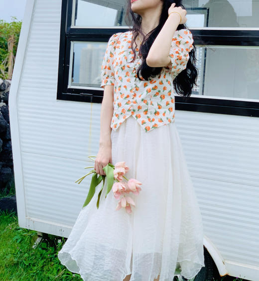 【百图lulu定制】【彩云半身裙】闪光皱 三层 轻薄网纱 不规则裙摆 半身裙 商品图2