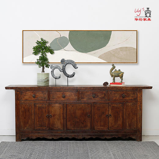 中式复古客厅餐边柜实木玄关储物柜收纳置物柜装饰柜古旧家具 商品图0