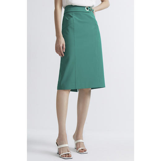 INSUN恩裳2022夏季新品精巧时尚腰部设计摩登现代感直筒半身裙9C32250046 商品图1