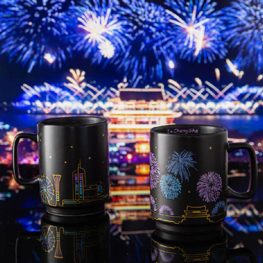 乡home-陶润会 创意陶瓷温变杯 加热水变颜色 礼物马克杯 礼盒包装 商品图5