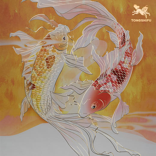 铜师傅 手工錾刻 铜雕画《锦鲤》 商品图3