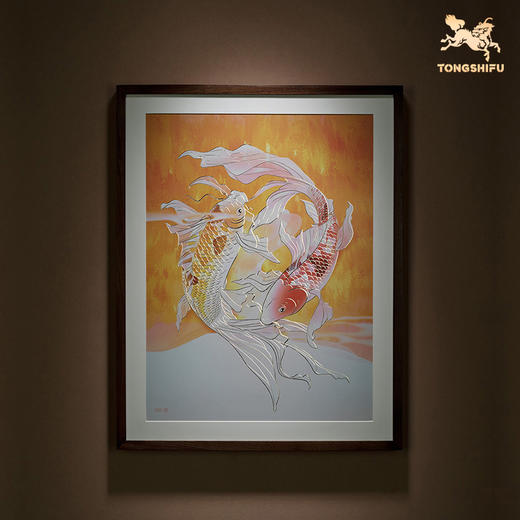 铜师傅 手工錾刻 铜雕画《锦鲤》 商品图0